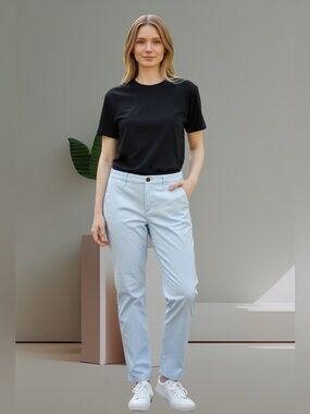 J. Crew High-Rise Girlfriend Chino in Light Blue